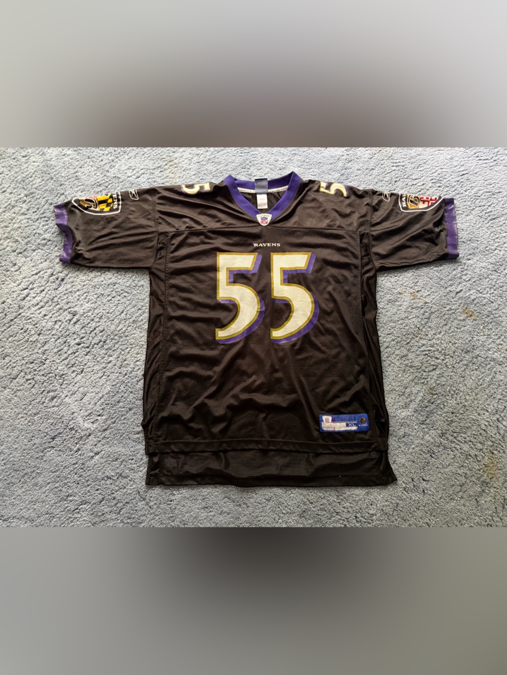 VTG Reebok Baltimore Ravens NFL Football Jersey Mens XL Terrell Suggs 55